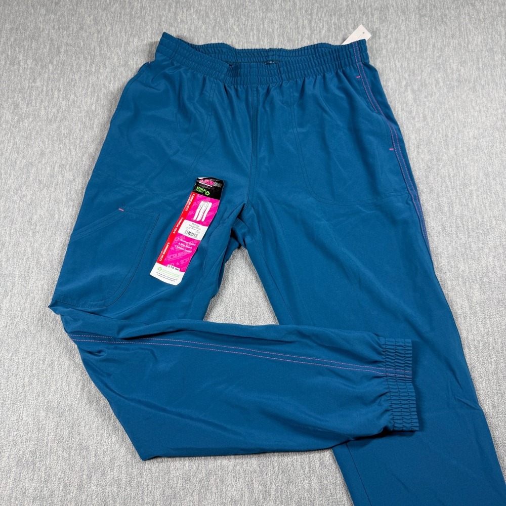 Scrubstar Scrub Pants Womens S Teal Blue Pull On Jogger Stretch Athletic Medical